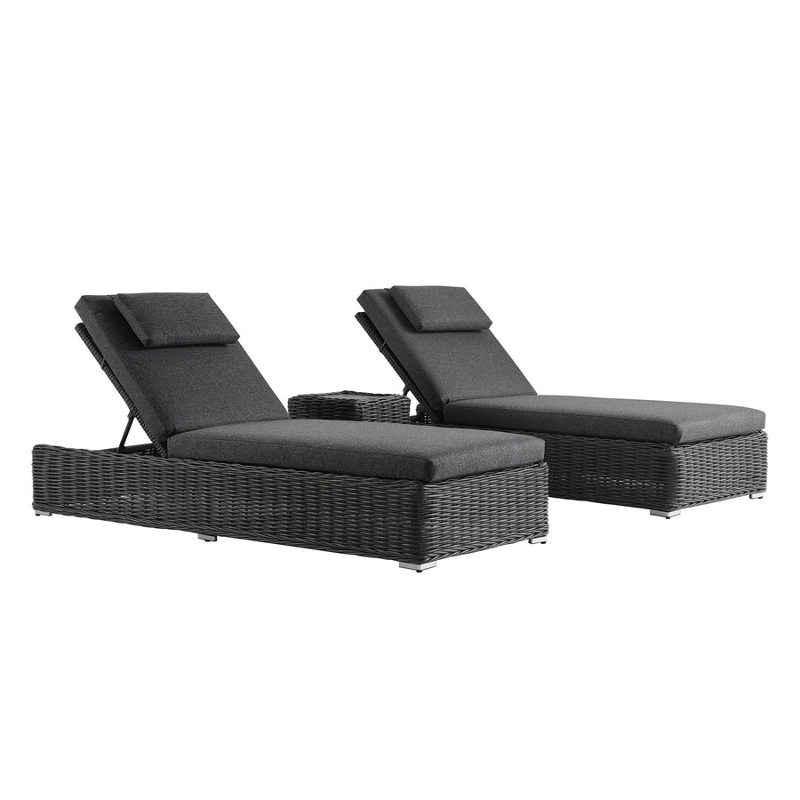 Bellagio Round Wicker Sun Lounger with Headrest, Dark Grey - daals