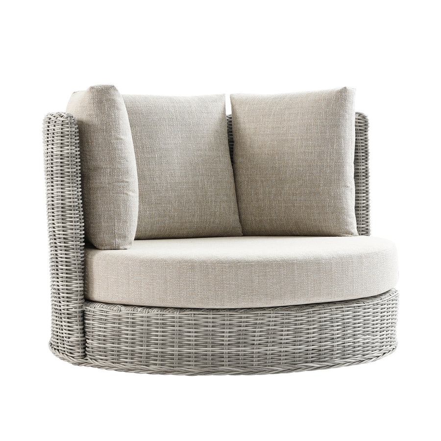 Bellagio Round Wicker Swivel Daybed, Light Grey - daals