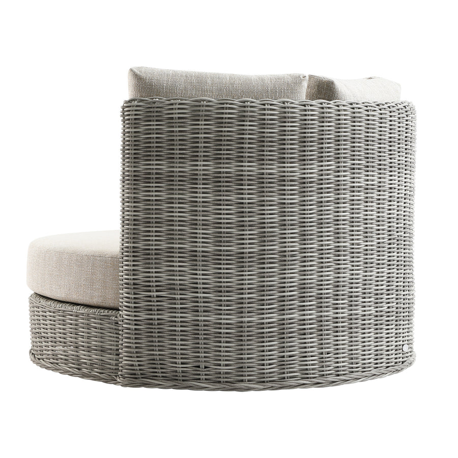 Bellagio Round Wicker Swivel Daybed, Light Grey - daals