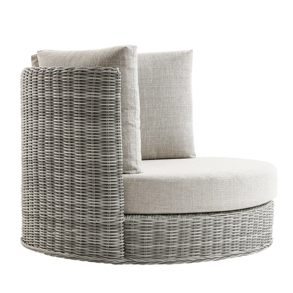Bellagio Round Wicker Swivel Daybed, Light Grey