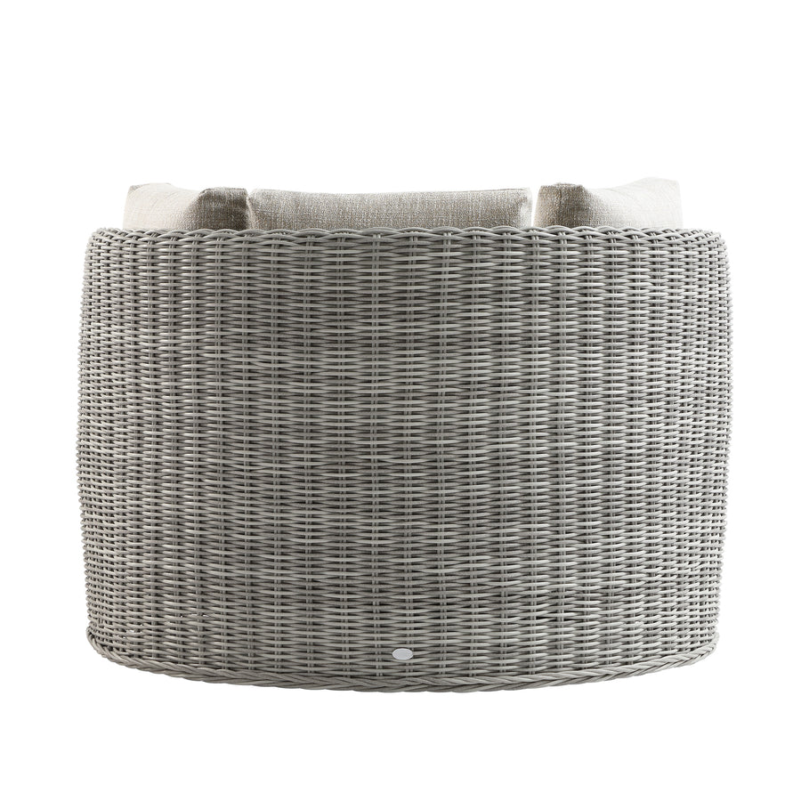 Bellagio Round Wicker Swivel Daybed, Light Grey - daals