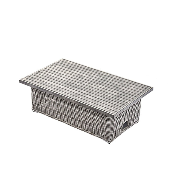 Bellagio Round Wicker Outdoor Rising Table, Light Grey