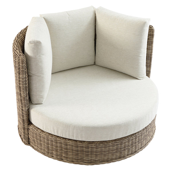Bellagio Round Wicker Swivel Daybed, Natural