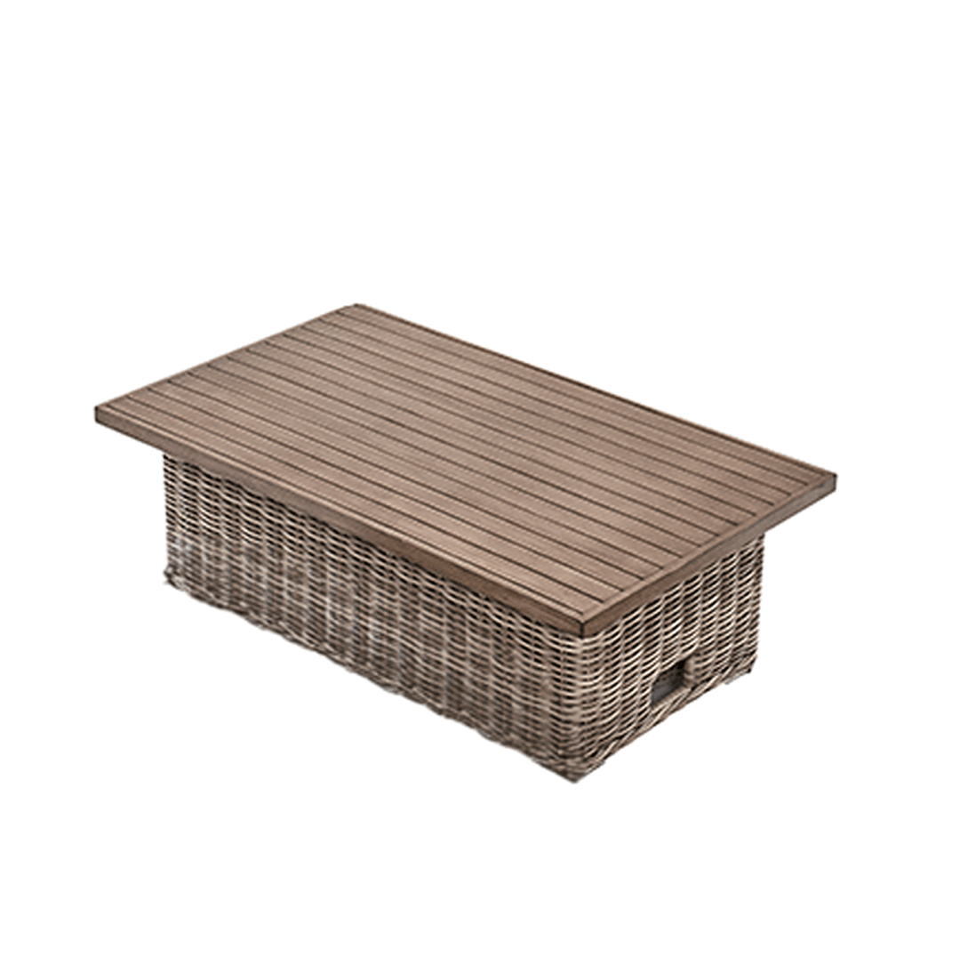 Bellagio Wicker Outdoor Rising Table, Natural | daals