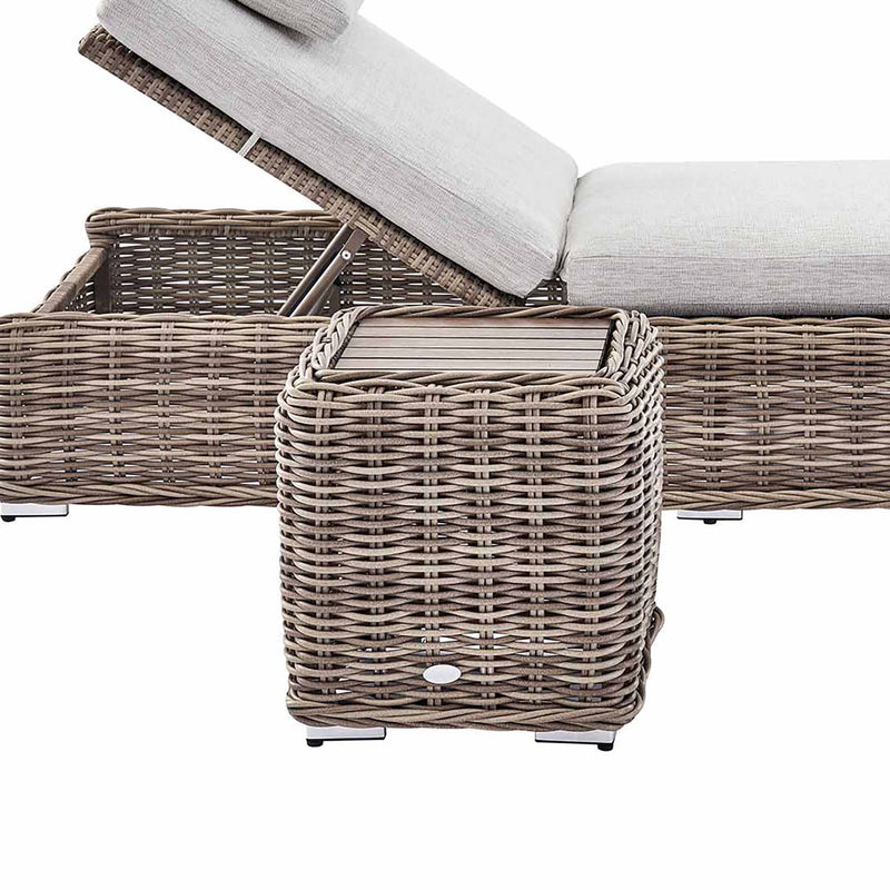 Bellagio Round Wicker Outdoor Side Table, Natural