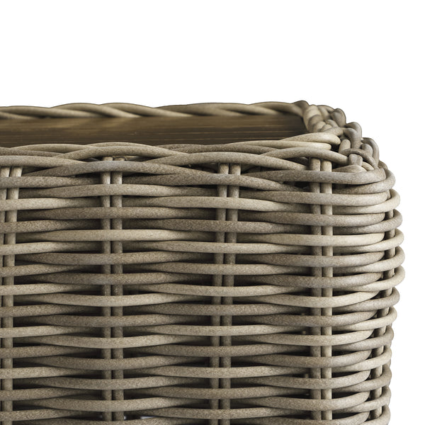Bellagio Round Wicker Outdoor Side Table, Natural