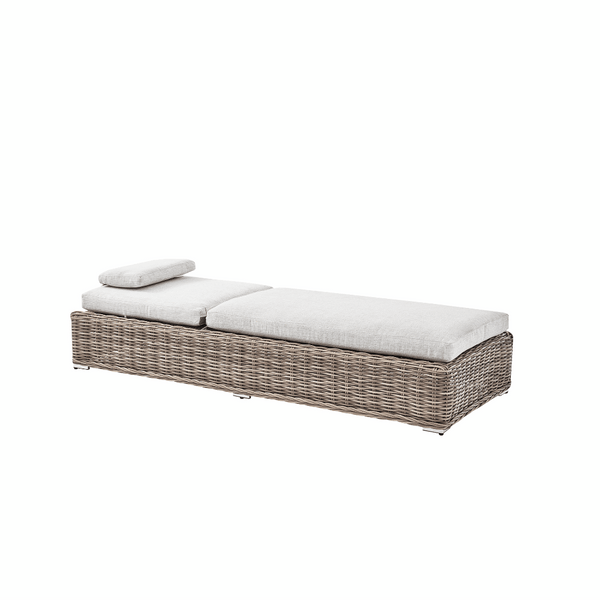 Bellagio Round Wicker Sun Lounger with Headrest, Natural