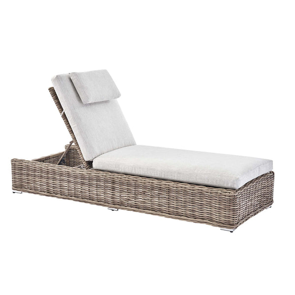 Bellagio Round Wicker Sun Lounger with Headrest, Natural