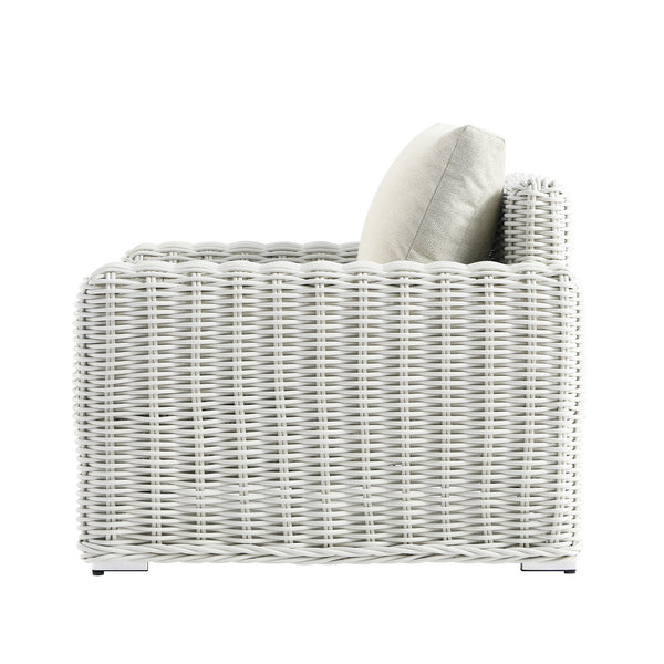 Bellagio Round Wicker Outdoor 1-Seater Sofa, White