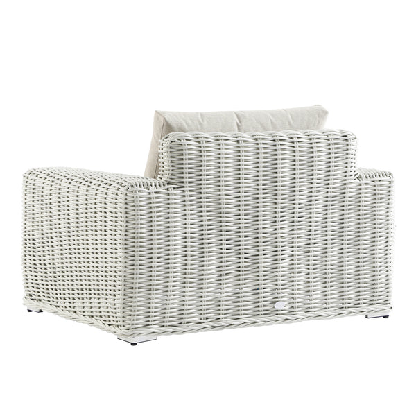 Bellagio Round Wicker Outdoor 1-Seater Sofa, White