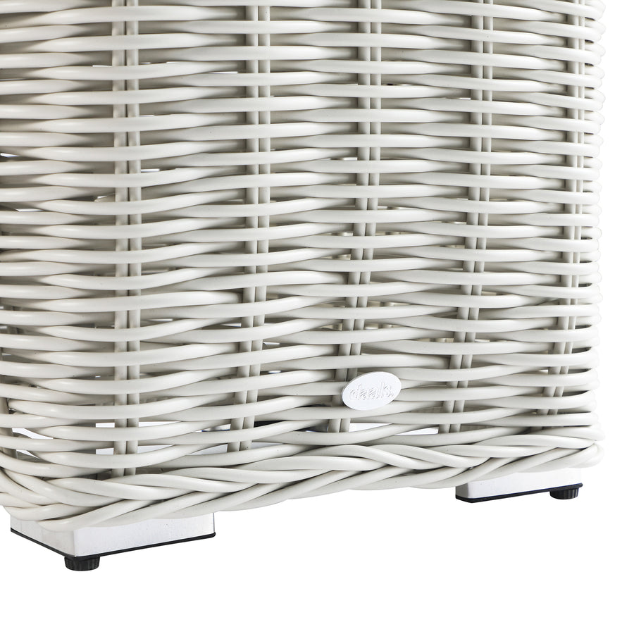 Bellagio Round Wicker Outdoor Side Table, White