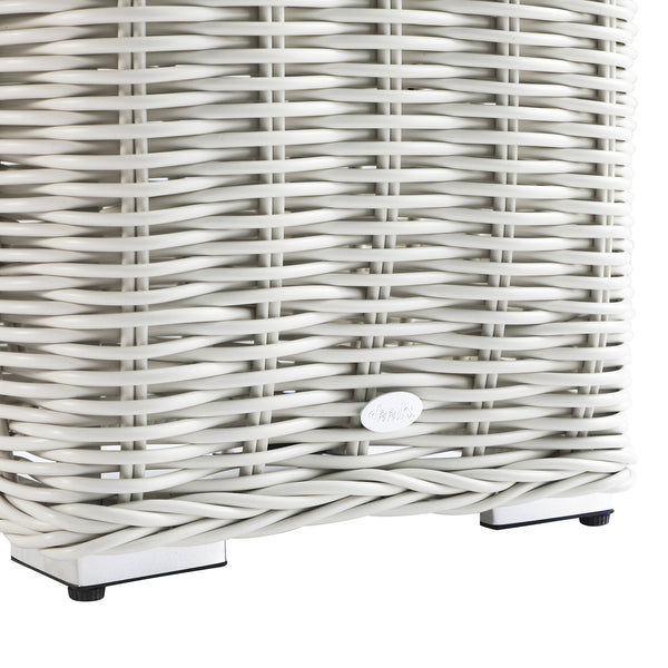 Bellagio Round Wicker Outdoor Side Table, White