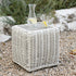 Bellagio Round Wicker Outdoor Side Table, White - daals