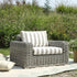 Bellagio Round Wicker Outdoor 1 - Seater Sofa, Light Grey with Taupe Stripes - daals