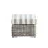 Bellagio Round Wicker Outdoor Footstool, Light Grey with Taupe Stripes - daals