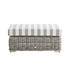 Bellagio Round Wicker Outdoor Bench, Light Grey with Taupe Stripes - daals