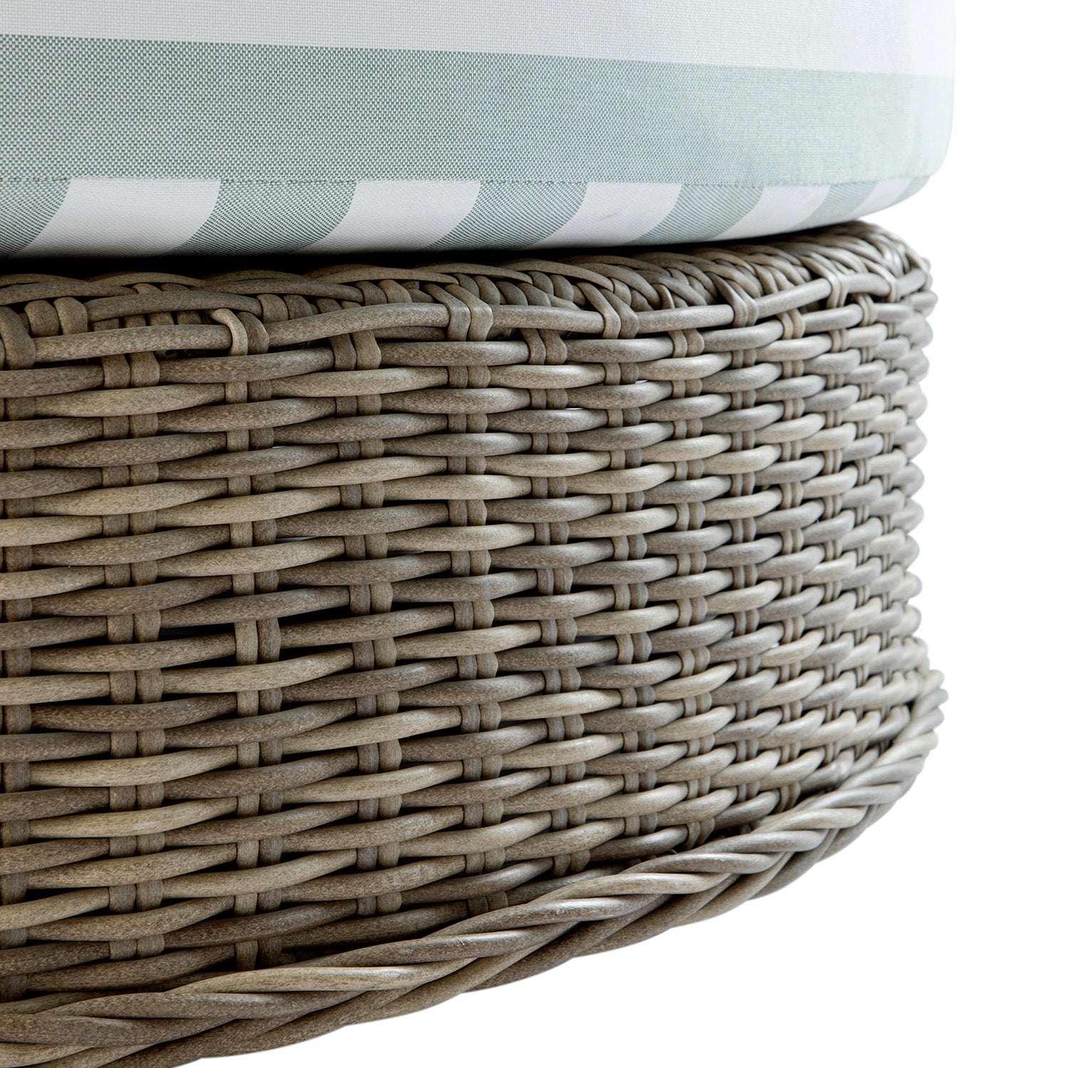 Bellagio Round Wicker Swivel Daybed, Natural with Sage Stripes