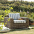 Bellagio Round Wicker Outdoor 1 - Seater Sofa, Natural with Sage Stripes - daals