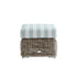 Bellagio Round Wicker Outdoor Footstool, Natural with Sage Stripes - daals