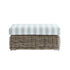Bellagio Round Wicker Outdoor Bench, Natural with Sage Stripes - daals