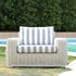 Bellagio Round Wicker Outdoor 1 - Seater Sofa, White with Blue Stripes - daals