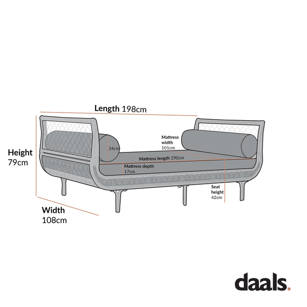 Willowbrook Lattice Weave Rattan Daybed, Natural