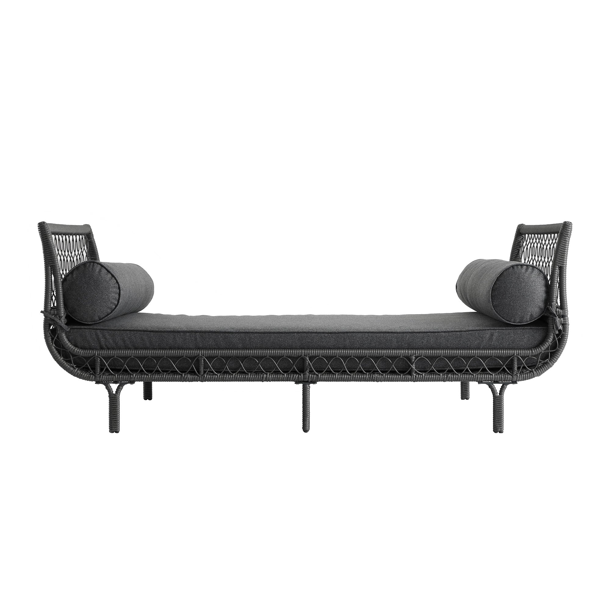 Willowbrook Lattice Weave Rattan Daybed, Dark Grey | daals