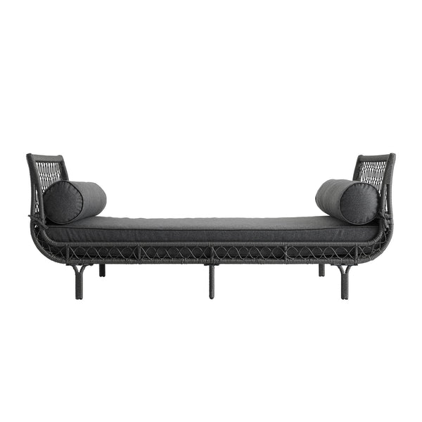 Willowbrook Lattice Weave Rattan Daybed, Dark Grey - daals