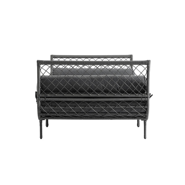 Willowbrook Lattice Weave Rattan Daybed, Dark Grey