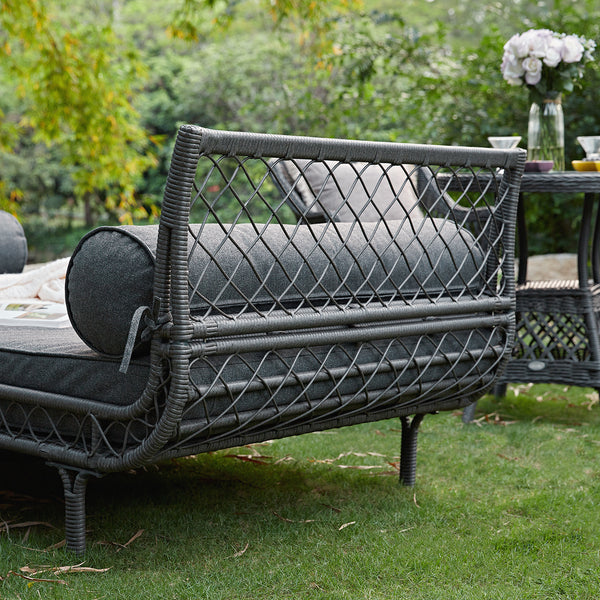Willowbrook Lattice Weave Rattan Daybed, Dark Grey - daals