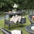 Willowbrook Lattice Weave Rattan Bar Cart, Dark Grey - daals