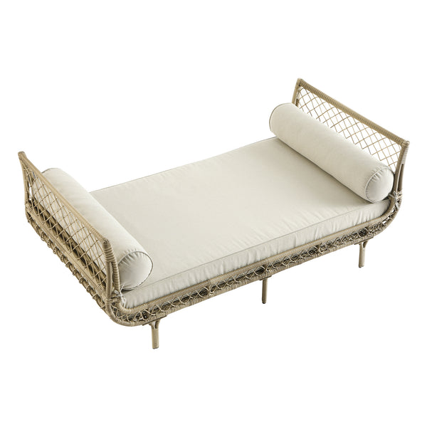 Willowbrook Lattice Weave Rattan Daybed, Natural