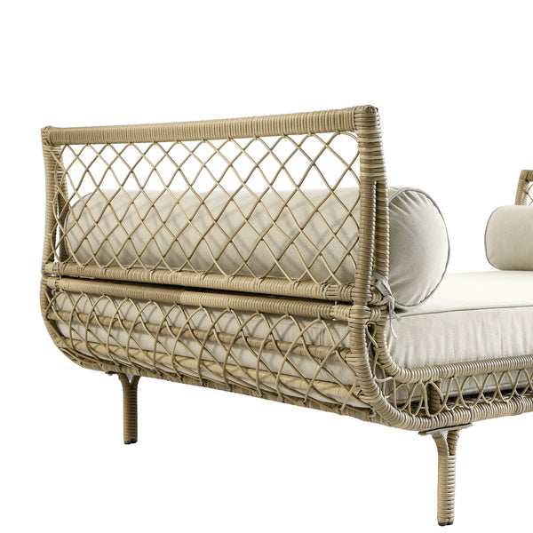 Willowbrook Lattice Weave Rattan Daybed, Natural