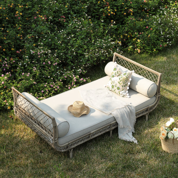 Willowbrook Lattice Weave Rattan Daybed, Natural