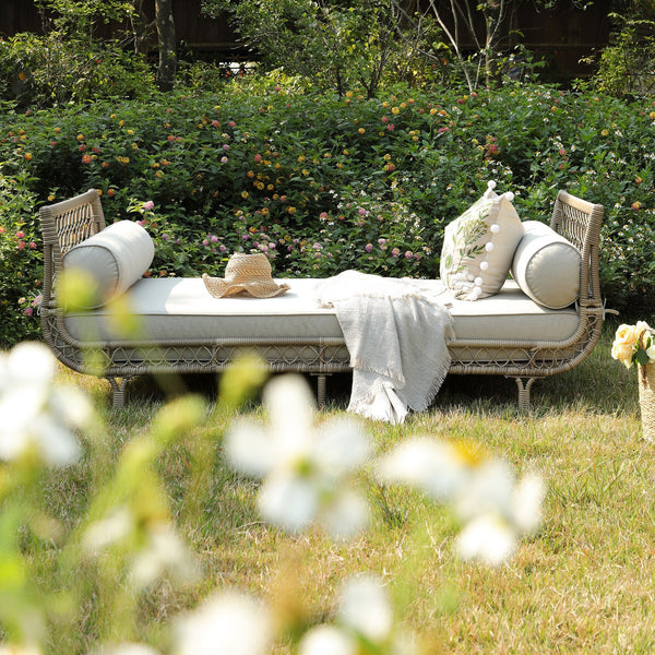 Willowbrook Lattice Weave Rattan Daybed, Natural