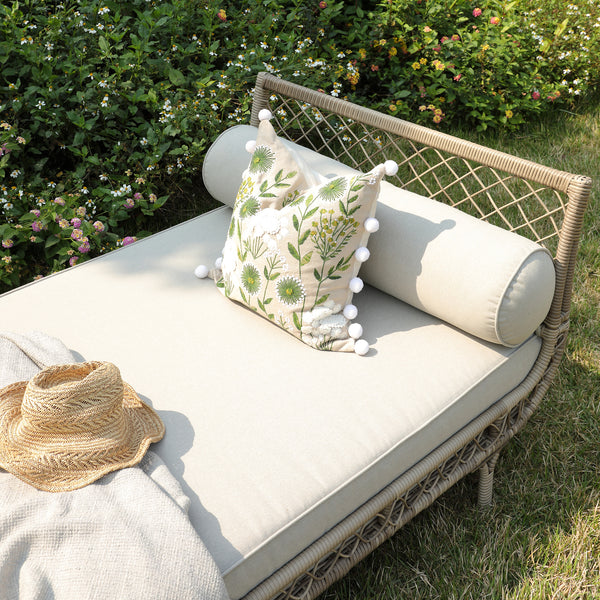 Willowbrook Lattice Weave Rattan Daybed, Natural