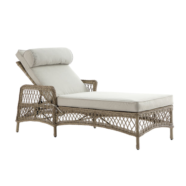 Willowbrook Lattice Weave Rattan Sun Lounger, Natural