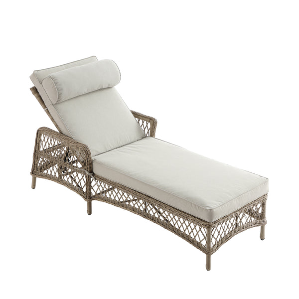 Willowbrook Lattice Weave Rattan Sun Lounger, Natural