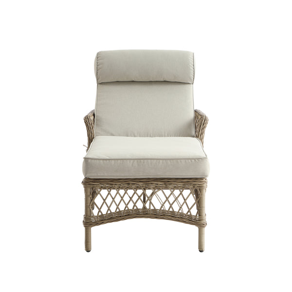 Willowbrook Lattice Weave Rattan Sun Lounger, Natural