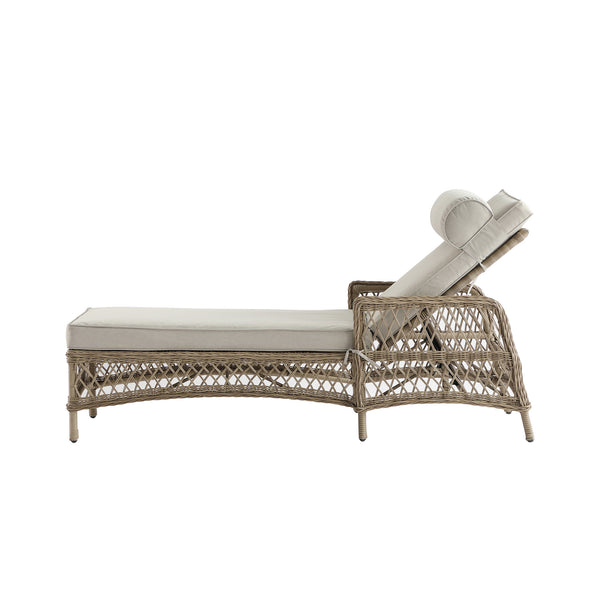 Willowbrook Lattice Weave Rattan Sun Lounger, Natural