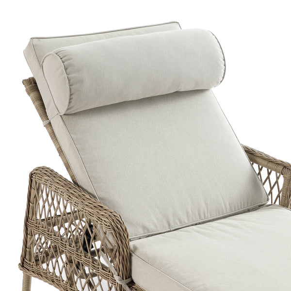 Willowbrook Lattice Weave Rattan Sun Lounger, Natural
