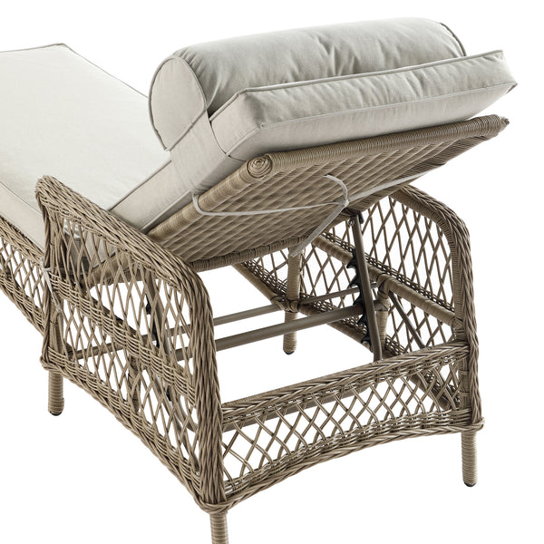 Willowbrook Lattice Weave Rattan Sun Lounger, Natural