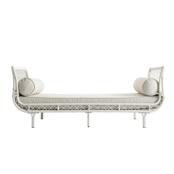 Willowbrook Lattice Weave Rattan Daybed, White