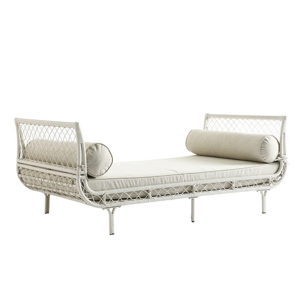 Willowbrook Lattice Weave Rattan Daybed, White