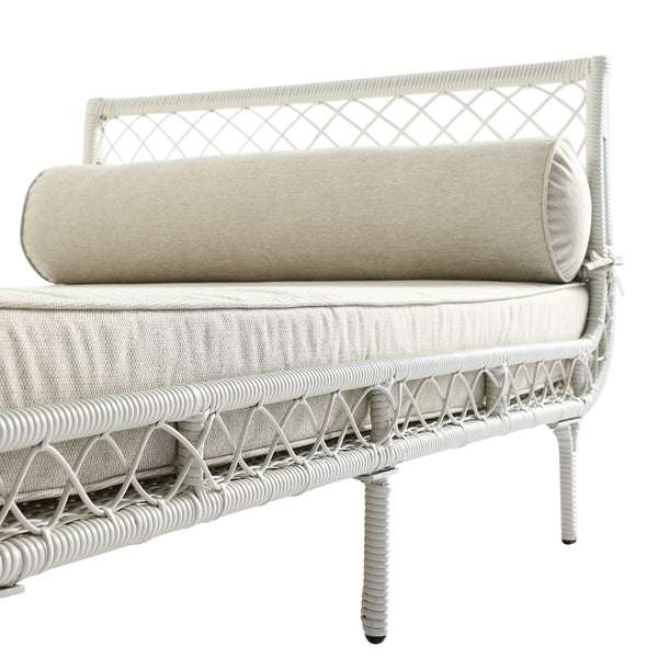 Willowbrook Lattice Weave Rattan Daybed, White