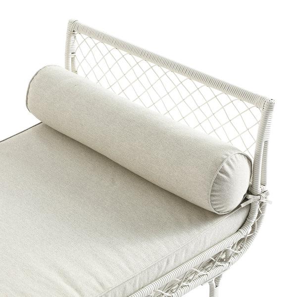 Willowbrook Lattice Weave Rattan Daybed, White