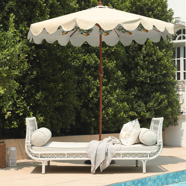 Willowbrook Lattice Weave Rattan Daybed, White