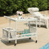 Willowbrook Lattice Weave Rattan Bar Cart, White - daals