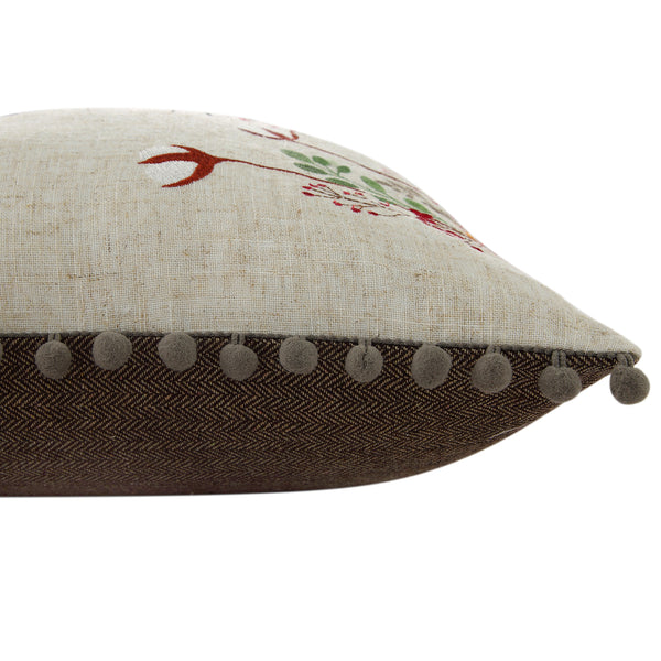 Country Collection Hare Embroidered Linen Blend Cushion