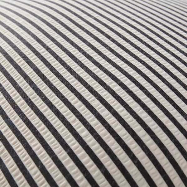 Iris Ticking Black Stripe Seersucker Frill Cushion